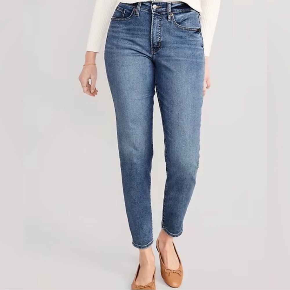 Old Navy Women's O.G. Straight Blue Jeans Secret Smooth Pockets Size 4